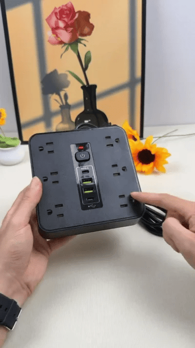 PowerHub Max™ — Smart Surge Protector with USB & Type-C Fast Charging