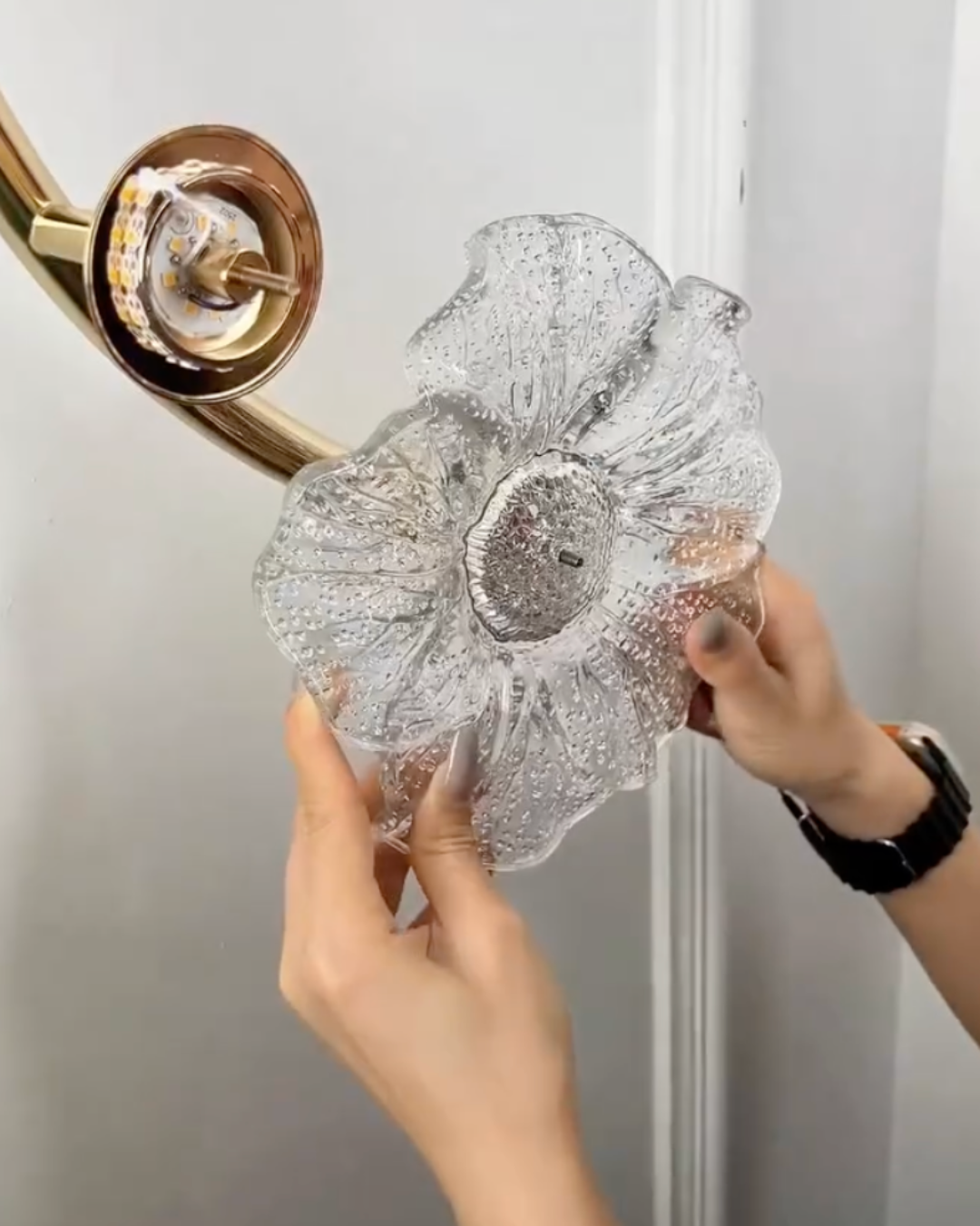 BlossomLuxe Crystal Flower LED Wall Decor