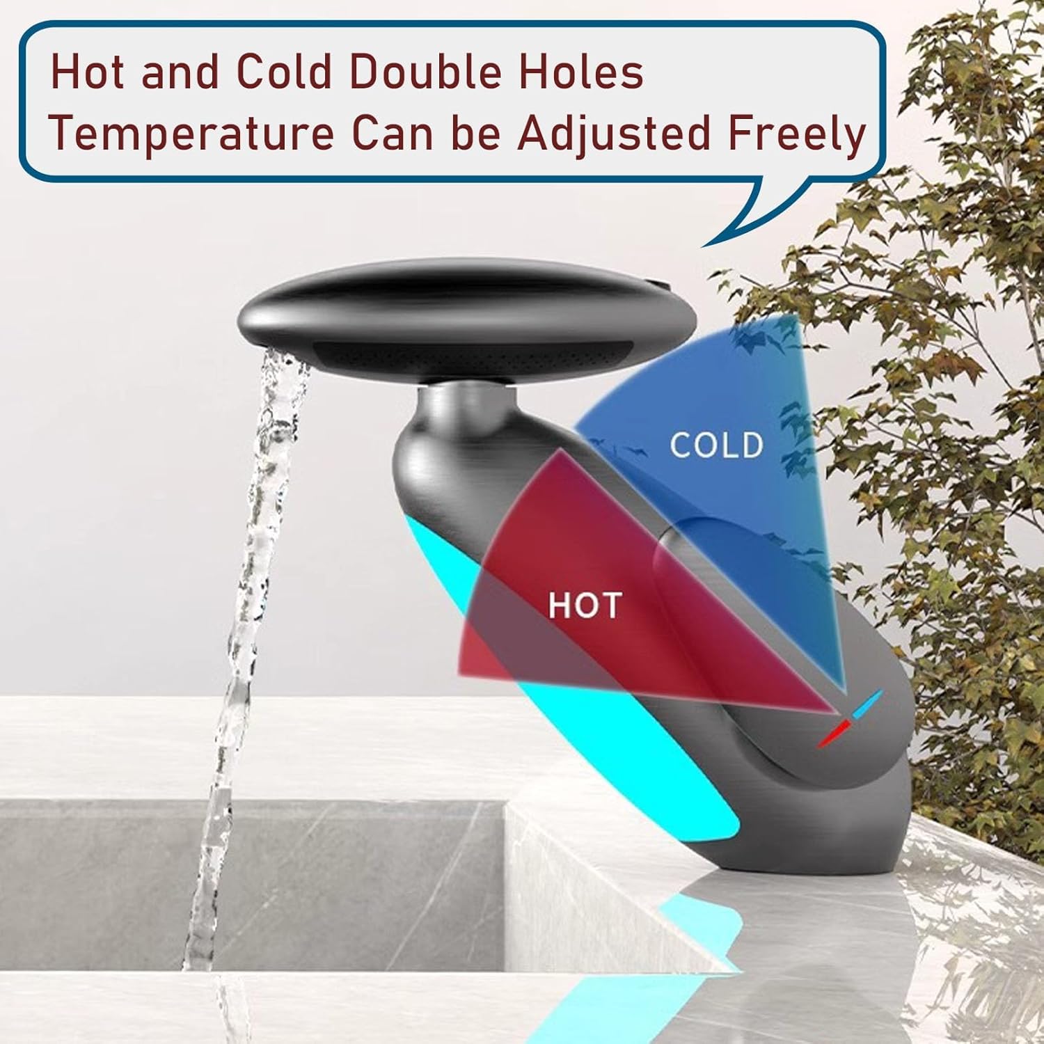 FlowLux™ LED Waterfall Pull-Out Bathroom Faucet