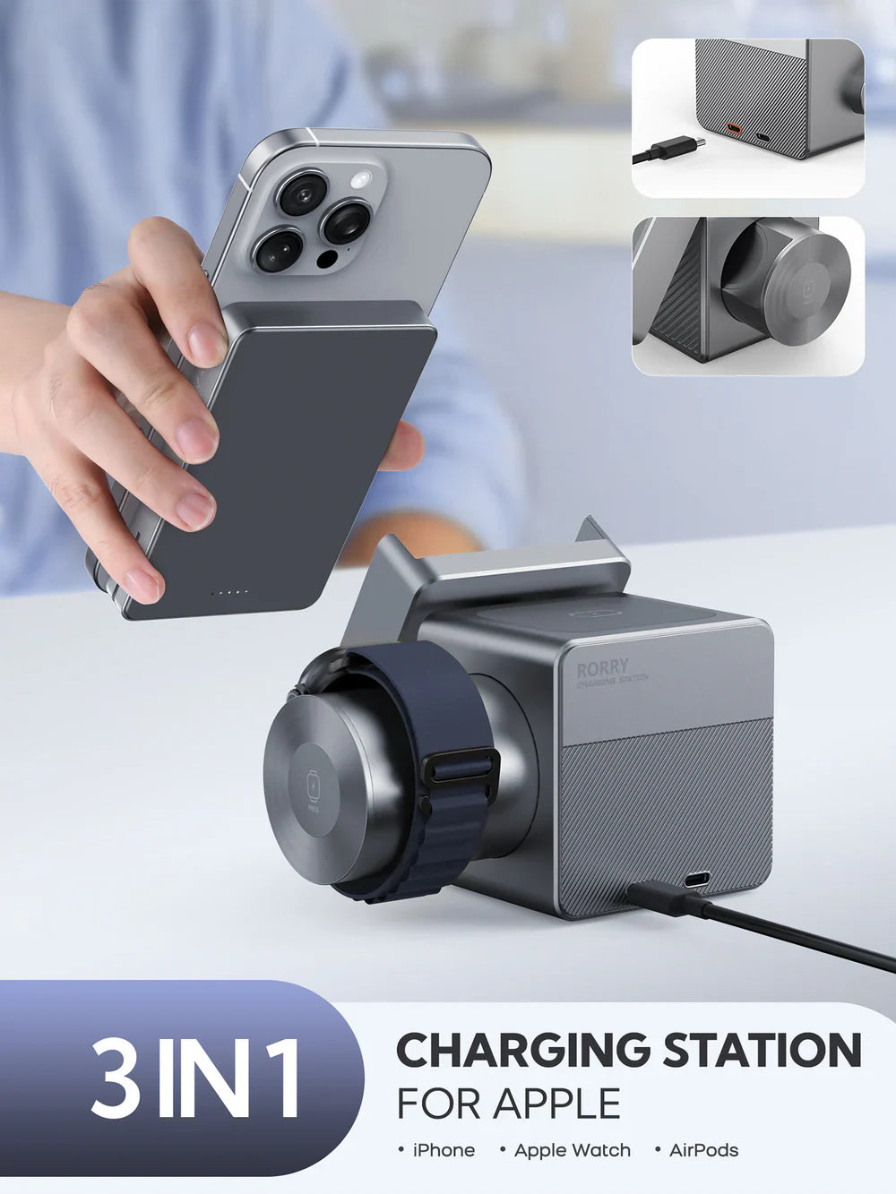 NanoCharge Pro 3-in-1 Smart Charging Station with Power Bank