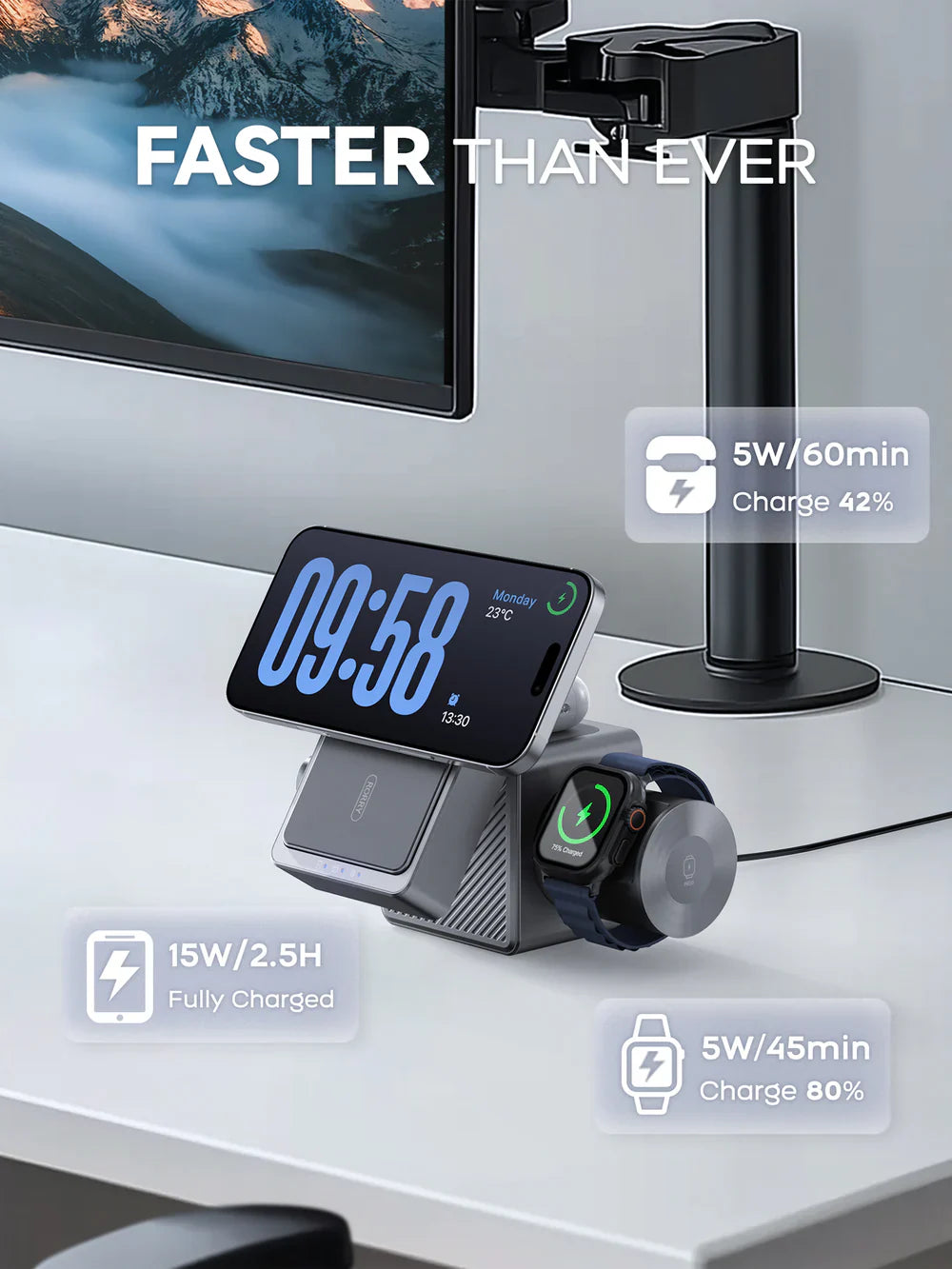 NanoCharge Pro 3-in-1 Smart Charging Station with Power Bank