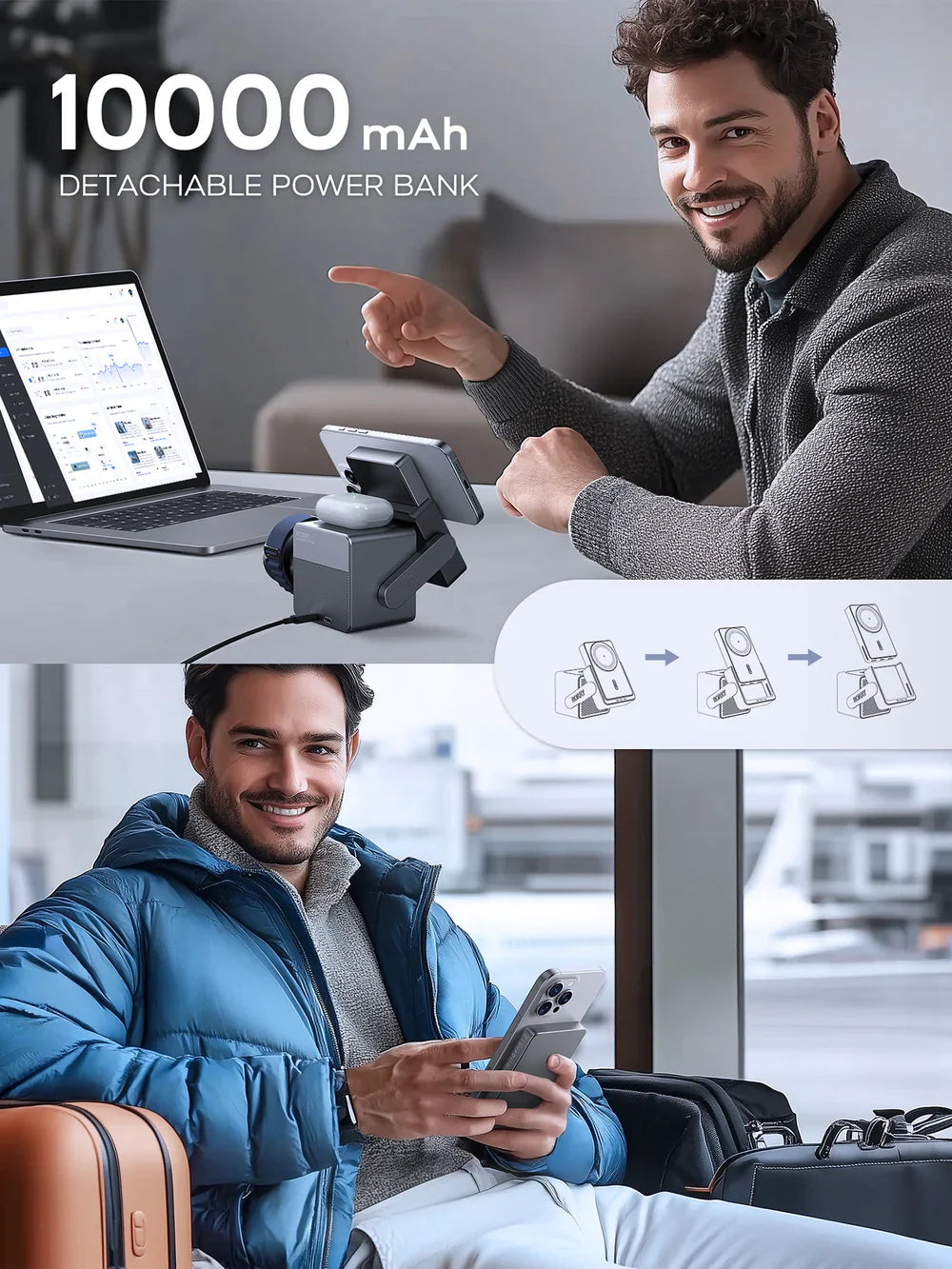 NanoCharge Pro 3-in-1 Smart Charging Station with Power Bank