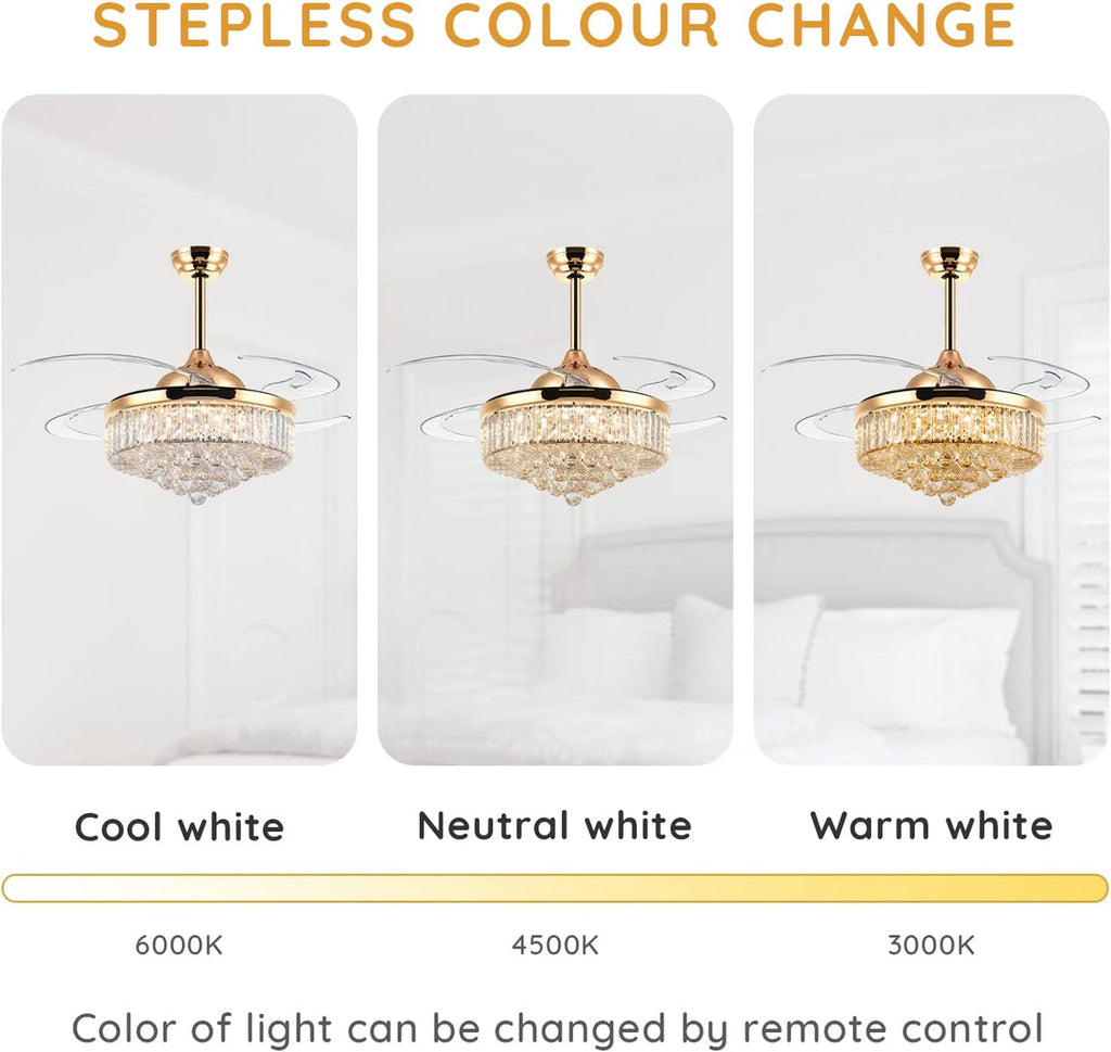 Golden Zenith: 2-in-1 Luxury Chandelier Fan
