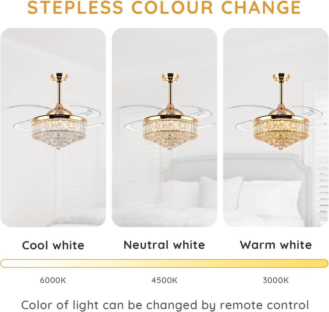Golden Zenith: 2-in-1 Luxury Chandelier Fan