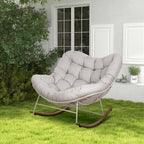 Indoor/Outdoor Modern Rocking Armchair with Metal Frame
