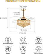 Golden Zenith: 2-in-1 Luxury Chandelier Fan