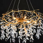 The Gilded Willow: 12-Light Crystal Branch Chandelier