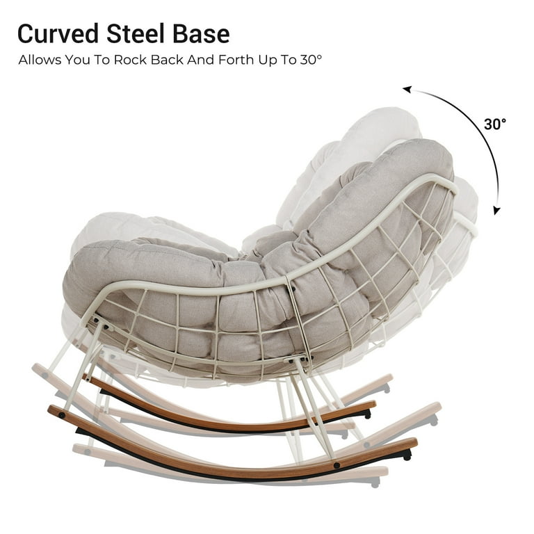 Indoor/Outdoor Modern Rocking Armchair with Metal Frame