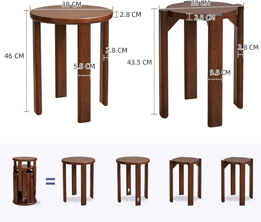 The Pentastack: 5-in-1 Space-Saving Nesting Stool Set