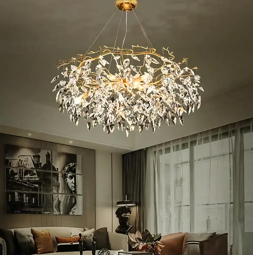 The Gilded Willow: 12-Light Crystal Branch Chandelier