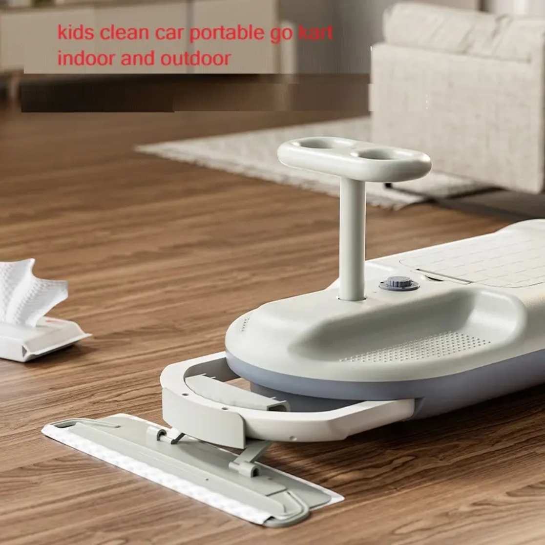 The Zoom & Groom: Kids' Ride-On Floor Cleaning Go-Kart