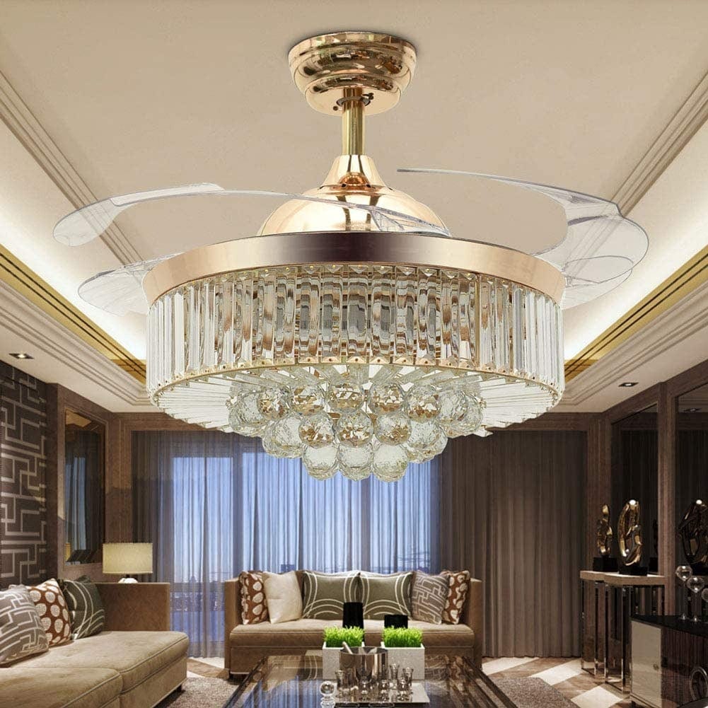 Golden Zenith: 2-in-1 Luxury Chandelier Fan