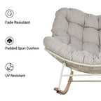 Indoor/Outdoor Modern Rocking Armchair with Metal Frame
