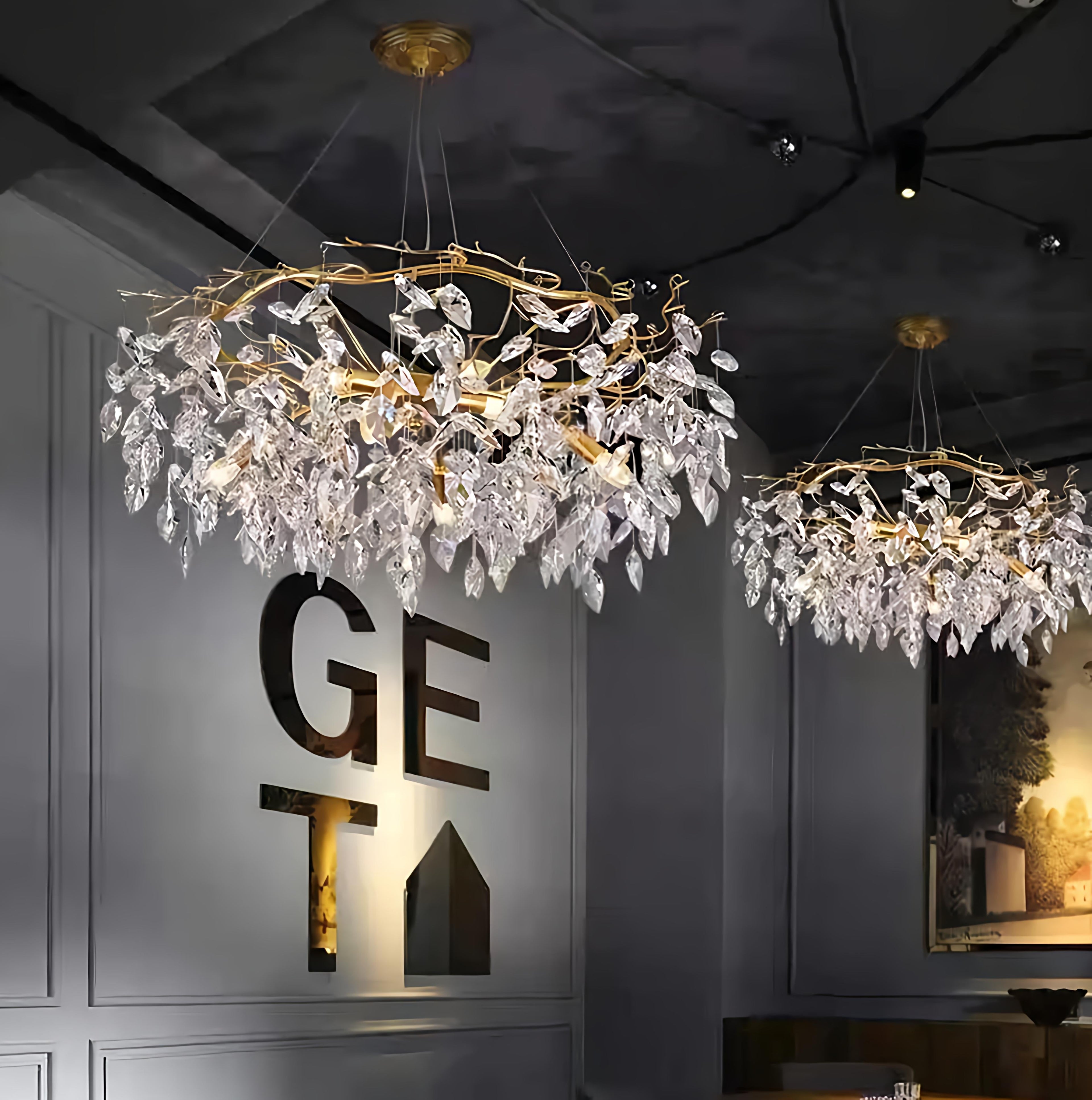 The Gilded Willow: 12-Light Crystal Branch Chandelier