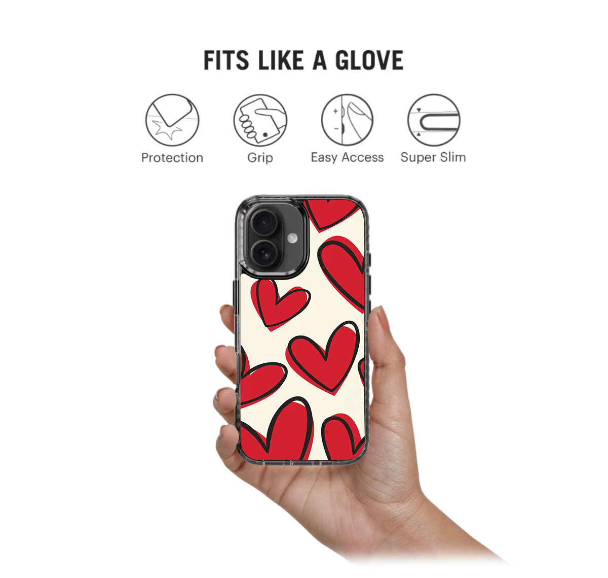 Hearts Sketch Pattern Stride 2.0 Phone Case Cover